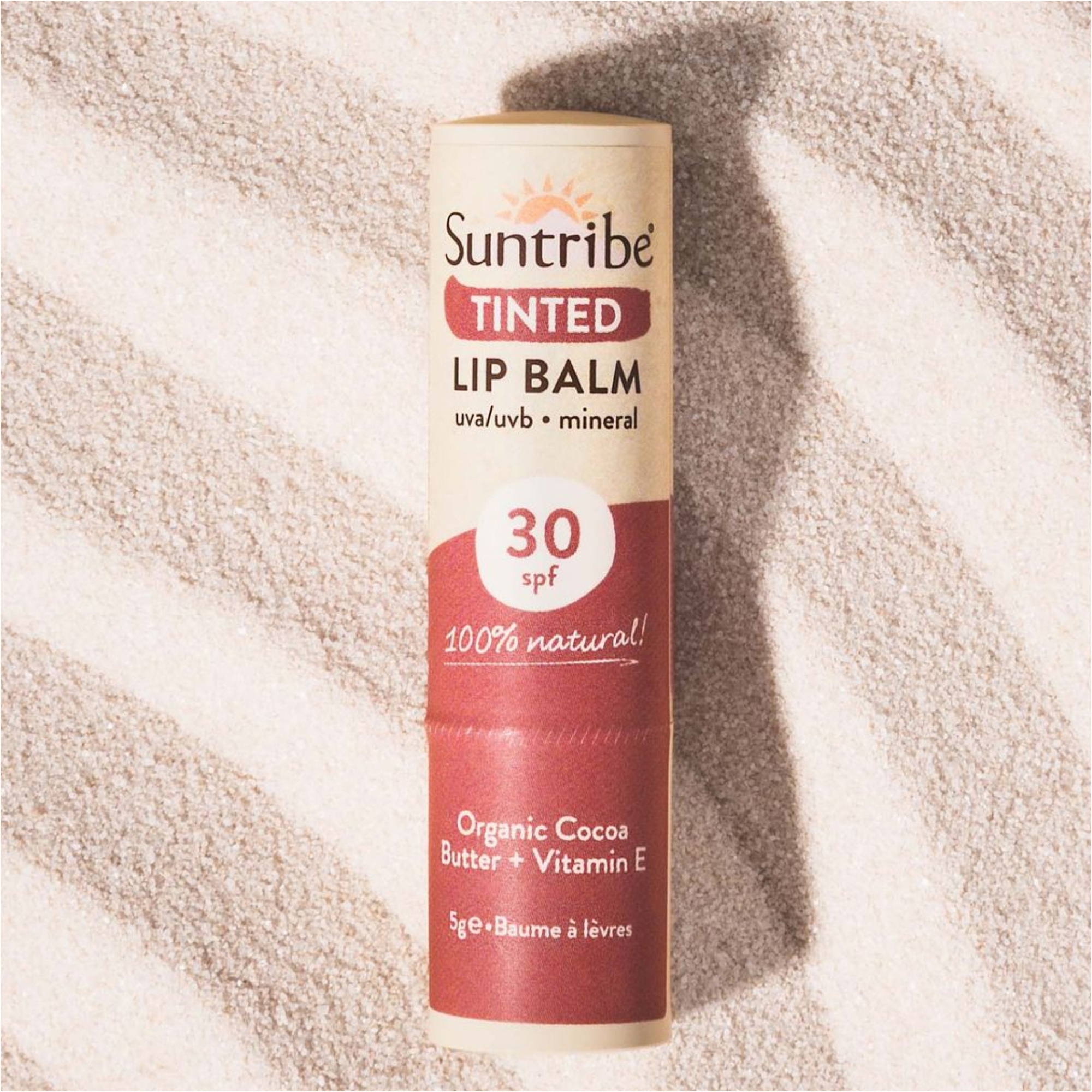 2026 Suntribe Organic Mineral Tinted Lip Balm SPF 30 STLBZT
